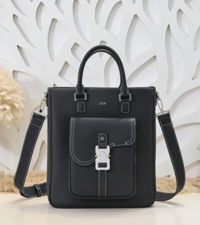 Replica Dior Saddle Shopping Tote Black - best quality luxury bag dupe