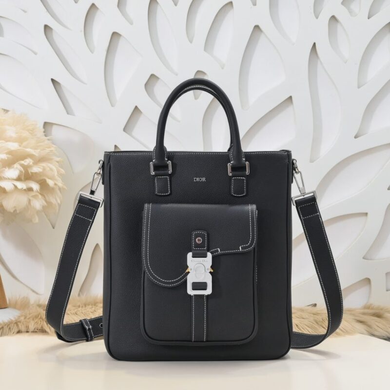 Replica Dior Saddle Shopping Tote Black - best quality luxury bag dupe