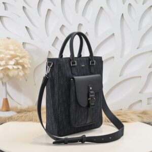 Replica Dior Saddle Shopping Tote Oblique Black - high-accuracy replica luxury purse