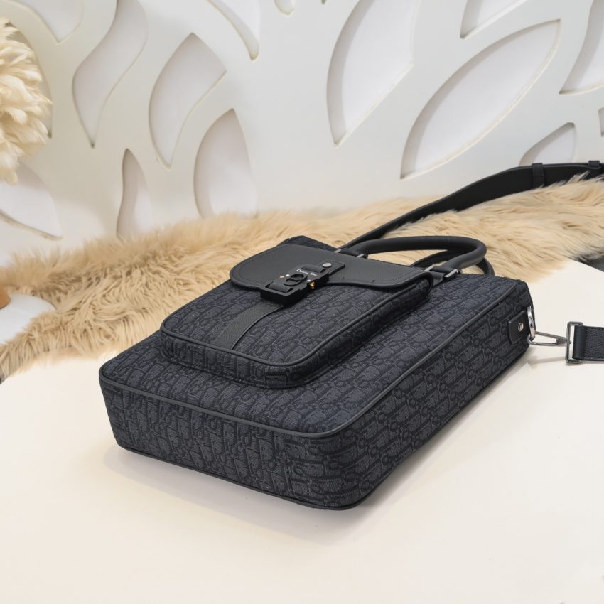 Replica Dior Saddle Shopping Tote Oblique Black - premium 1:1 fake handbag model