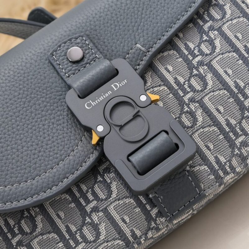 Replica Dior Saddle Messenger Bag Oblique Grey - 1:1 designer replica handbag