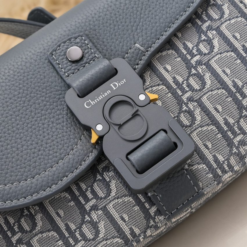 Replica Dior Saddle Messenger Bag Oblique Grey - 1:1 designer replica handbag
