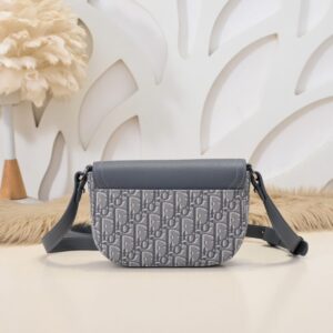 Replica Dior Saddle Messenger Bag Oblique Grey - premium-grade designer purse dupe