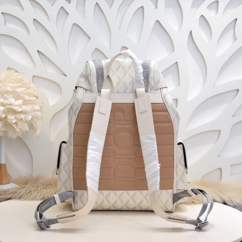 Replica DIOR Hit The Road Backpack White Diamond - realistic designer-inspired fake bag