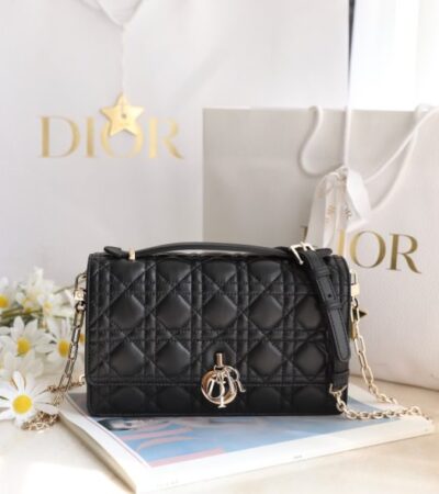 Replica My Dior Top Handle Bag Black - high-quality designer bag clone