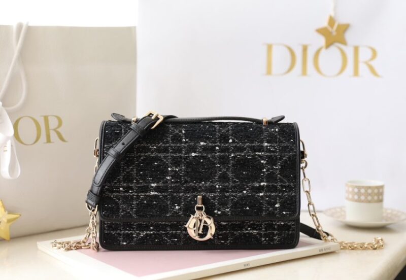 Replica My Dior Top Handle Bag Black Canvas - high-quality designer bag clone