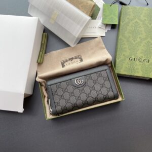 Replica Gucci Ophidia Zipper Wallet Grey - high-end fake designer purse