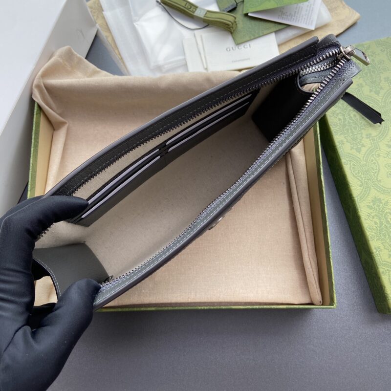 Replica Gucci G Ophidia Clutch Grey - realistic designer-inspired fake bag