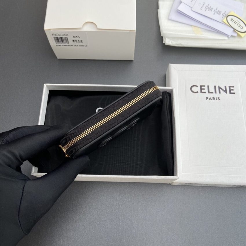 Replica Celine Triumphe Small Zippy Wallet - authentic-look luxury purse replica