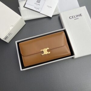 Replica Celine Triumphe Long Wallet Brown - authentic-look luxury purse replica