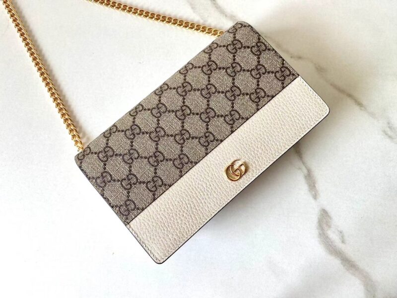 Replica Gucci GG Marmont Chain Bag White - high-end fake designer purse