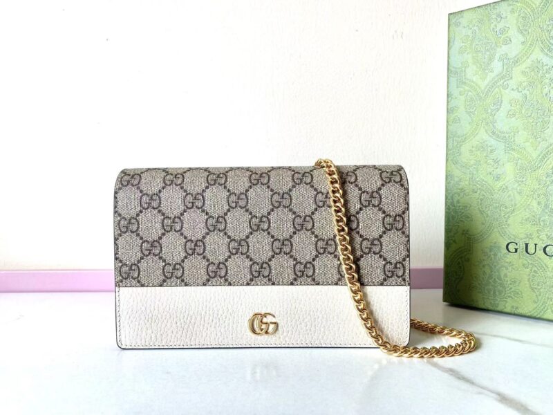 Replica Gucci GG Marmont Chain Bag White - elite superclone designer purse