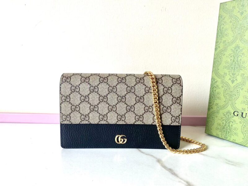 Replica Gucci GG Marmont Chain Bag Black - elite superclone designer purse