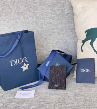 Replica Dior Bi Fold Card Holder Black - near-authentic luxury replica handbag