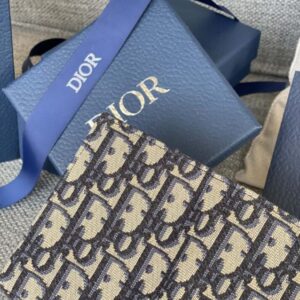 Replica Dior Bi Fold Card Holder Oblique White - high-accuracy replica luxury purse