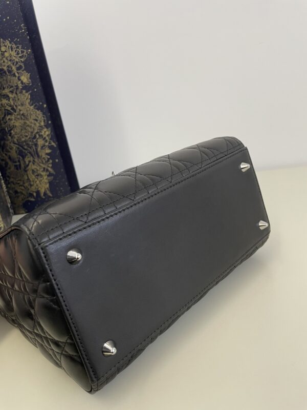 Replica Lady Dior Large Black Silver - best quality luxury bag dupe