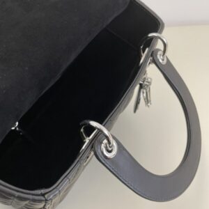 Replica Lady Dior Large Black Silver - top-rated replica designer bag