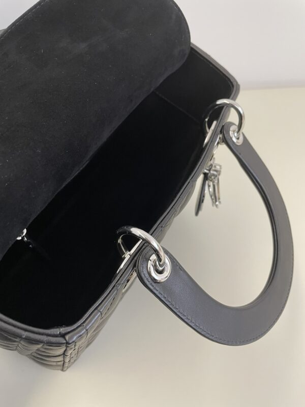 Replica Lady Dior Large Black Silver - top-rated replica designer bag