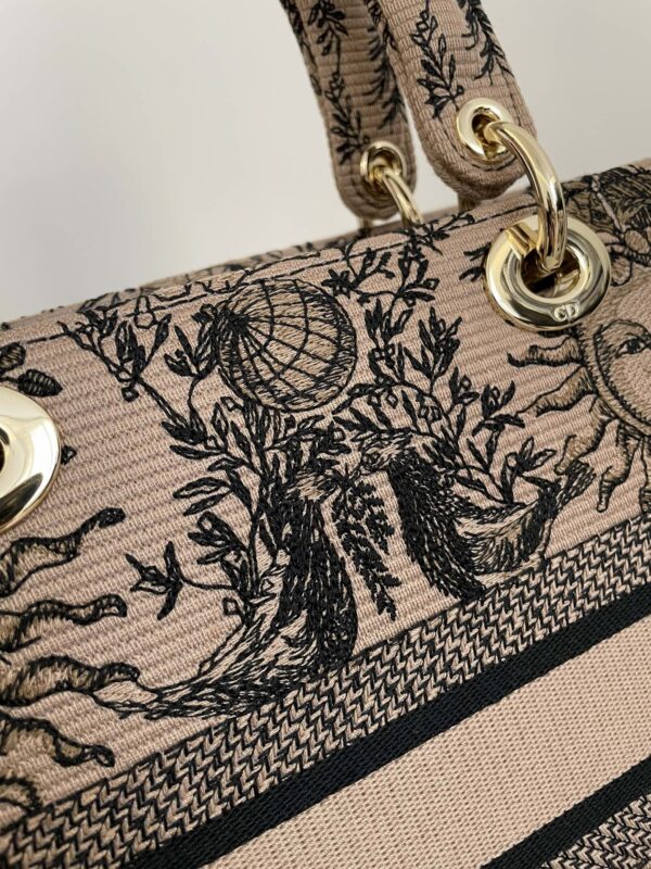 Replica Lady Dior D-Lite Beige Zodiac - premium 1:1 fake handbag model