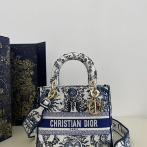 Replica Lady Dior D-Lite Blue Zodiac - premium-grade designer purse dupe