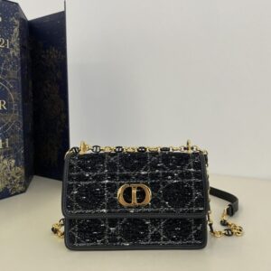 Replica Dior Miss Caro Black Wool - 1:1 designer replica handbag