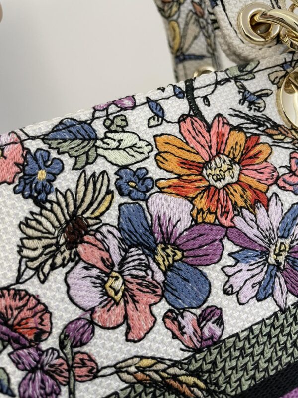 Replica Lady Dior D-Lite Purple Flowers - 1:1 designer replica handbag