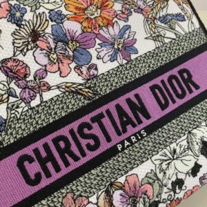 Replica Lady Dior D-Lite Purple Flowers - premium-grade designer purse dupe