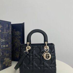 Replica Lady Dior Large Black New - 1:1 designer replica handbag