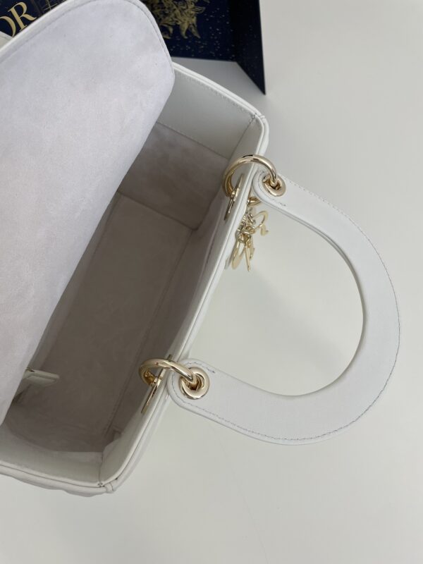 Replica Lady Dior Medium White - authentic-look luxury purse replica