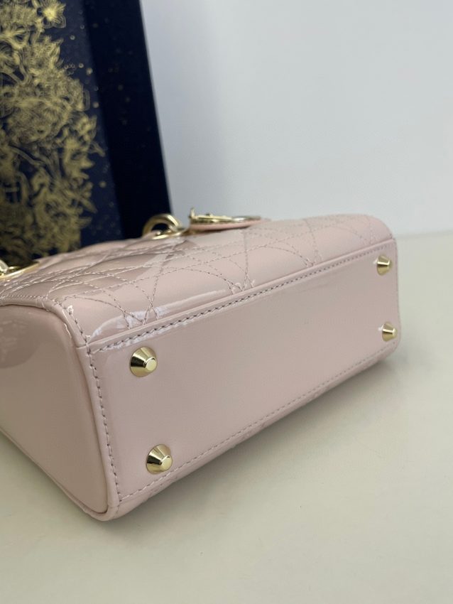 Replica Lady Dior Mini Pink Patent - high-quality designer bag clone