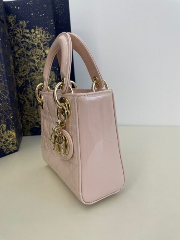 Replica Lady Dior Mini Pink Patent - best quality luxury bag dupe