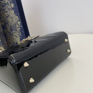 Replica Lady Dior Mini Black Patent - authentic-look luxury purse replica