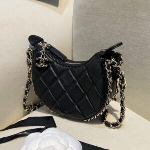 Replica CHANEL 23P Chain Around Crescent Hobo - ultra-realistic fake designer tote