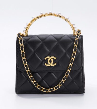 Replica CHANEL 23B Pearl Black Handle Bag - top-tier luxury replica shoulder bag