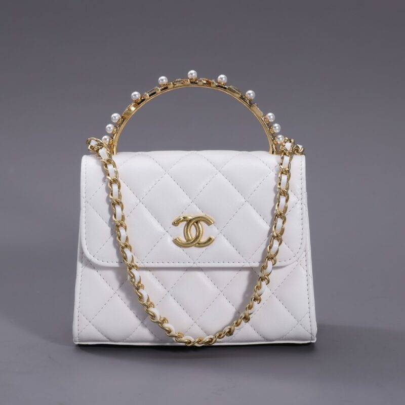 Replica CHANEL 23B Pearl White Handle Bag - realistic designer-inspired fake bag