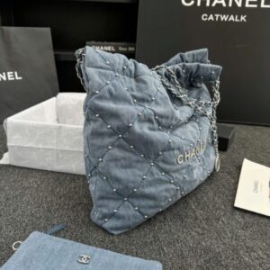 Replica CHANEL 22 Medium Handbag Denim - high-accuracy replica luxury purse