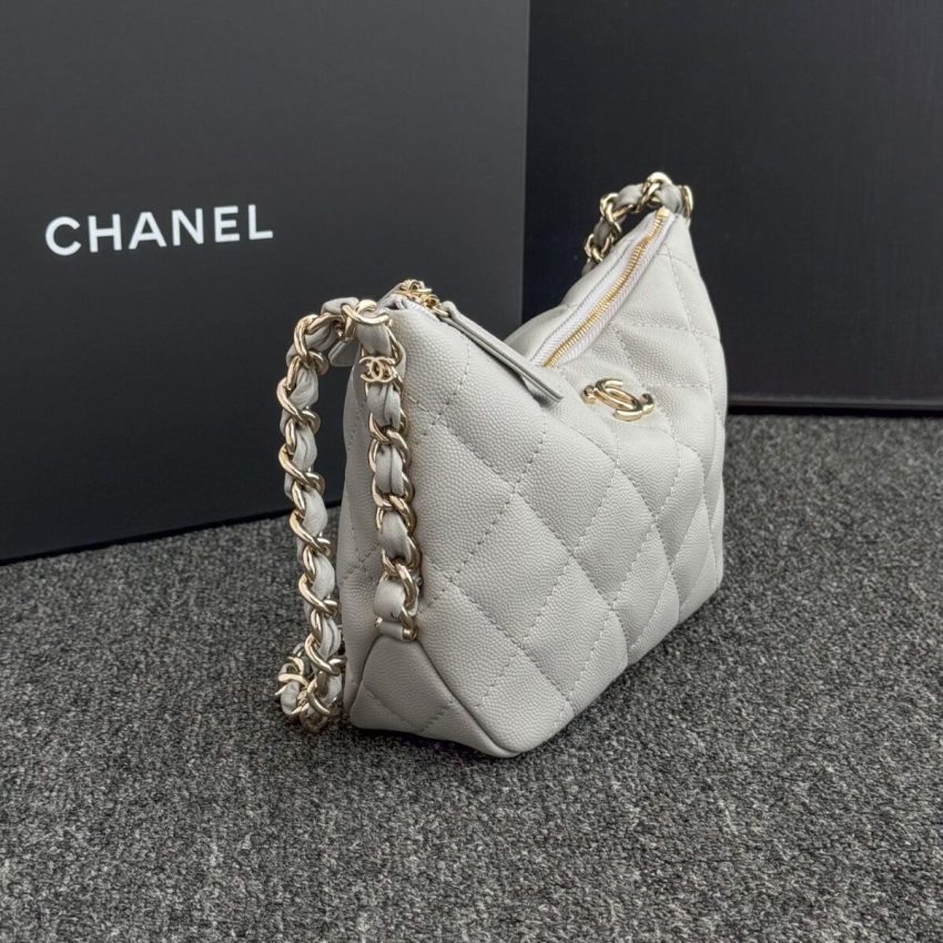 Replica CHANEL 24p Dumpling Bag Gray - best quality luxury bag dupe