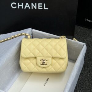 Replica CHANEL Classic Flap 17cm Yellow - high-end fake designer purse