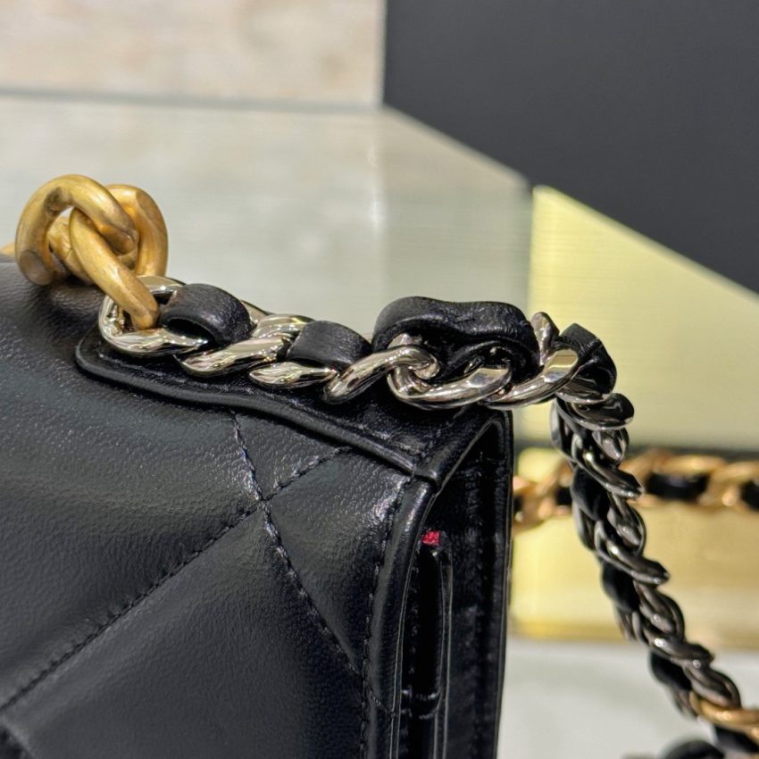 Replica CHANEL 19 Wallet on Chain Black - elite superclone designer purse