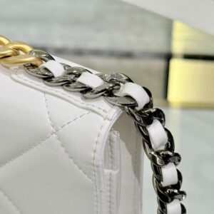 Replica CHANEL 19 Wallet on Chain White - top-tier luxury replica shoulder bag