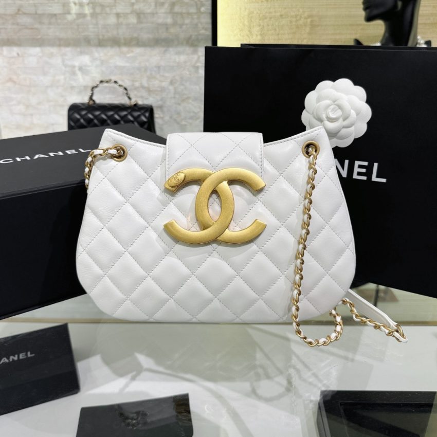 Replica CHANEL 24c Round Shoulder Bag White - elite superclone designer purse