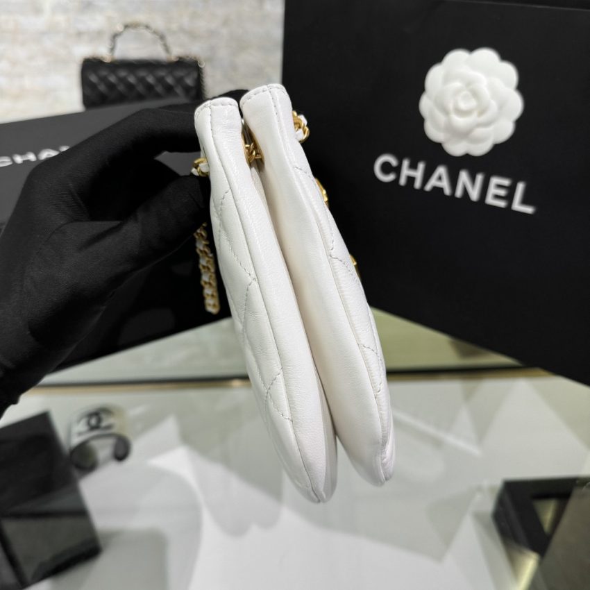Replica CHANEL 24c Round Shoulder Bag White - top-rated replica designer bag