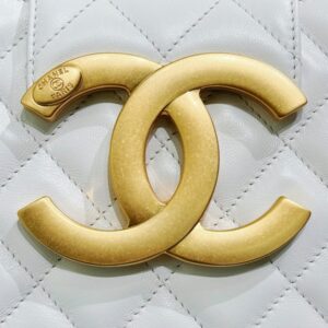 Replica CHANEL 24c Round Shoulder Bag White - high-quality designer bag clone