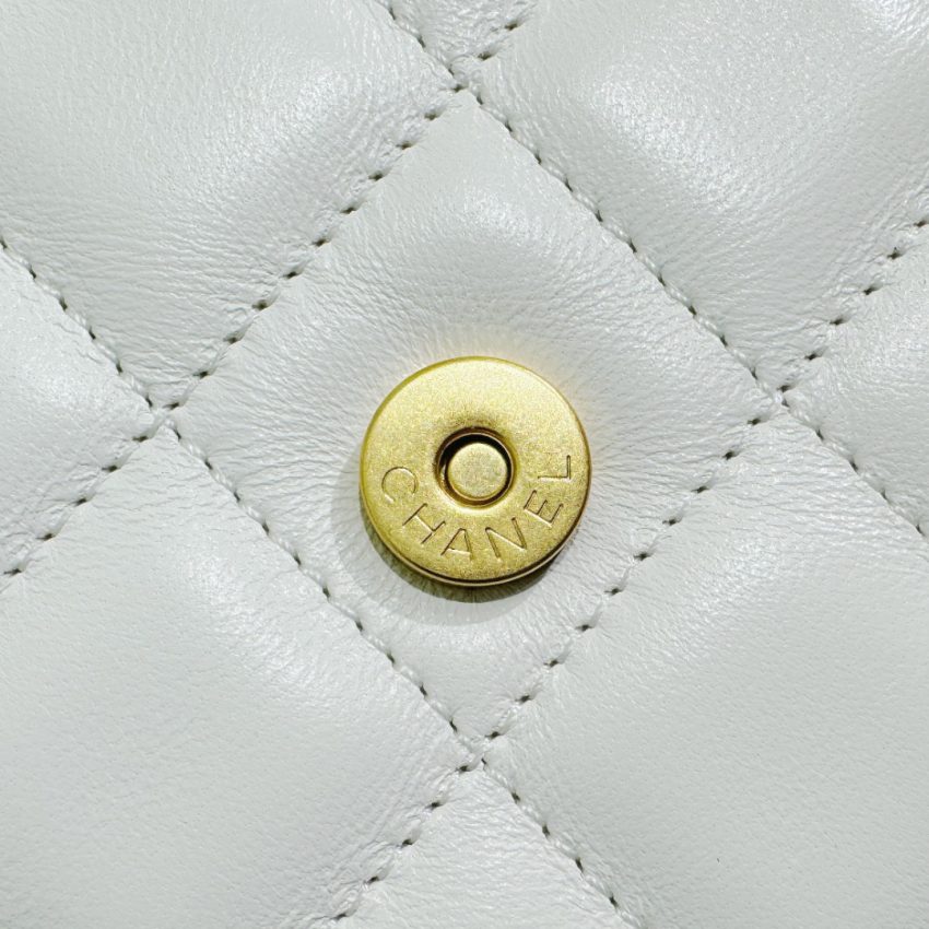 Replica CHANEL 24c Round Shoulder Bag White - top-tier luxury replica shoulder bag