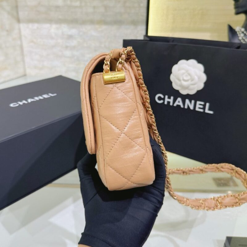 Replica CHANEL 19 Mini Flap Caramel Bag - elite superclone designer purse