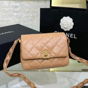 Replica CHANEL 19 Mini Flap Caramel Bag - high-quality designer bag clone