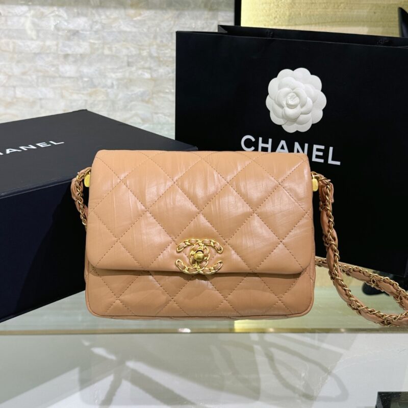 Replica CHANEL 19 Mini Flap Caramel Bag - authentic-look luxury purse replica