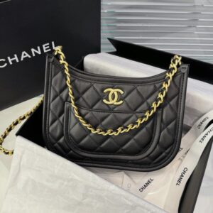 Replica CHANEL 24s Hobo Black - near-authentic luxury replica handbag