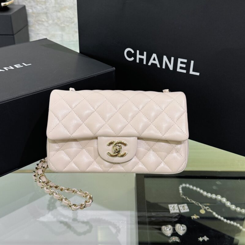 Replica CHANEL Classic Flap 20cm Beige - 1:1 designer replica handbag