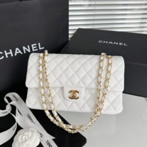 Replica CHANEL Classic Flap 25cm White - top-tier luxury replica shoulder bag